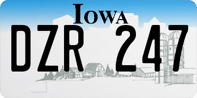 IA license plate DZR247