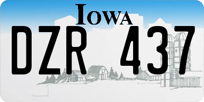 IA license plate DZR437