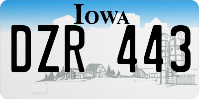IA license plate DZR443