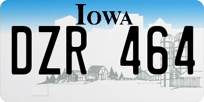 IA license plate DZR464