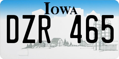 IA license plate DZR465