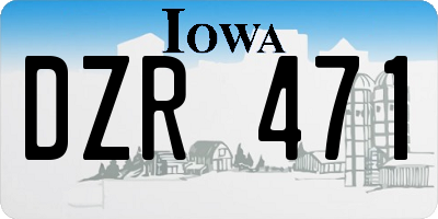 IA license plate DZR471