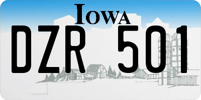 IA license plate DZR501