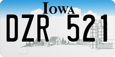 IA license plate DZR521