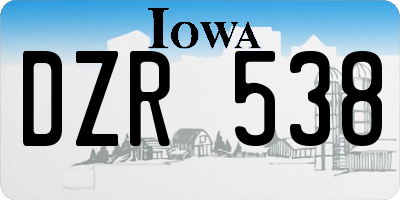 IA license plate DZR538