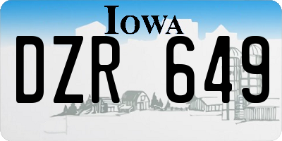 IA license plate DZR649