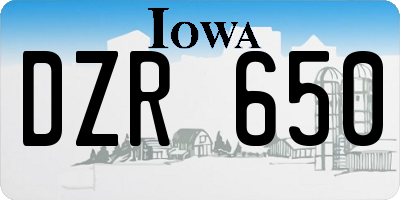IA license plate DZR650