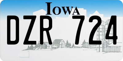 IA license plate DZR724
