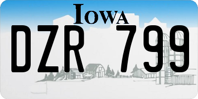 IA license plate DZR799