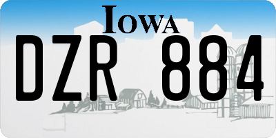 IA license plate DZR884