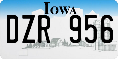 IA license plate DZR956