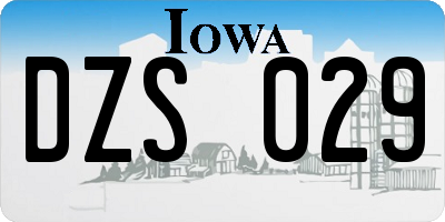 IA license plate DZS029