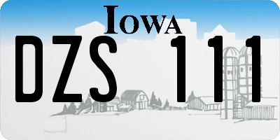 IA license plate DZS111