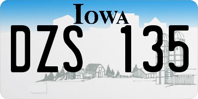 IA license plate DZS135