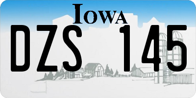 IA license plate DZS145