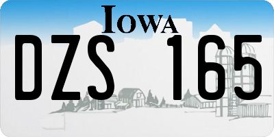 IA license plate DZS165
