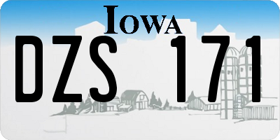 IA license plate DZS171