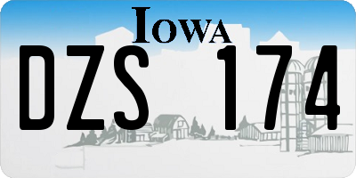 IA license plate DZS174