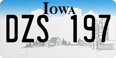 IA license plate DZS197