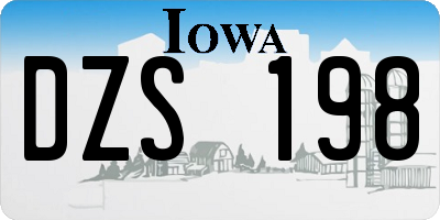 IA license plate DZS198