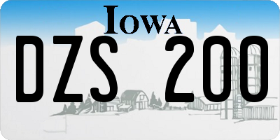 IA license plate DZS200