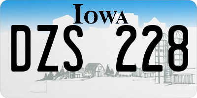 IA license plate DZS228