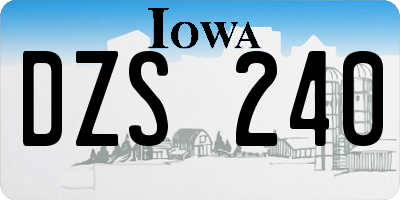IA license plate DZS240