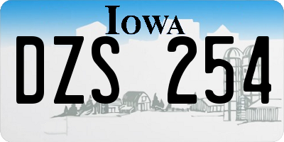 IA license plate DZS254