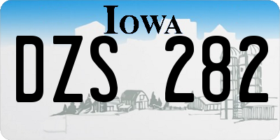IA license plate DZS282
