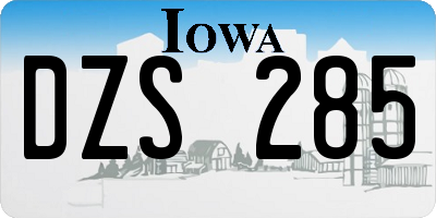 IA license plate DZS285