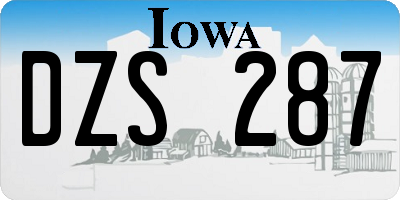IA license plate DZS287