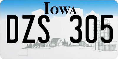 IA license plate DZS305