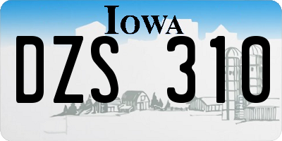 IA license plate DZS310
