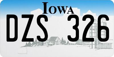 IA license plate DZS326