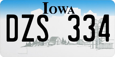 IA license plate DZS334