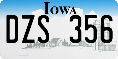 IA license plate DZS356