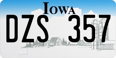 IA license plate DZS357