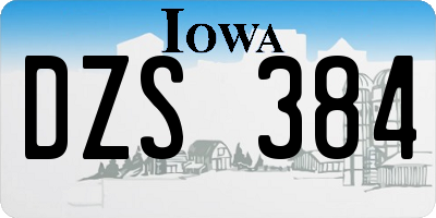 IA license plate DZS384