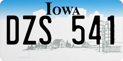 IA license plate DZS541