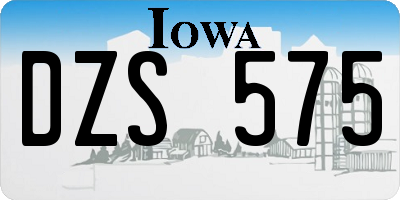 IA license plate DZS575