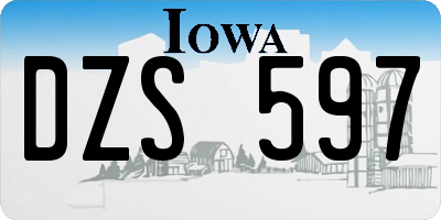 IA license plate DZS597