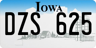 IA license plate DZS625