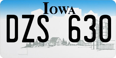 IA license plate DZS630
