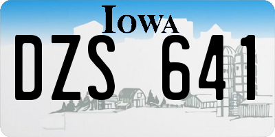 IA license plate DZS641