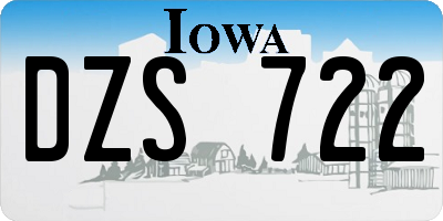 IA license plate DZS722