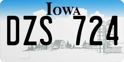 IA license plate DZS724