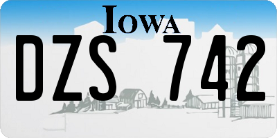 IA license plate DZS742