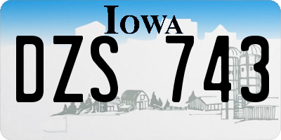 IA license plate DZS743
