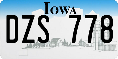 IA license plate DZS778