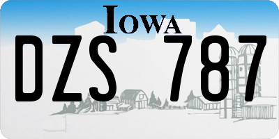 IA license plate DZS787